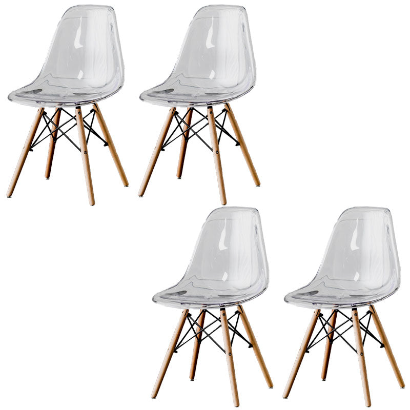 Nordic Wood Ess -Seitenstuhl fester Rückenfutter Armless Stuhl für Restaurant