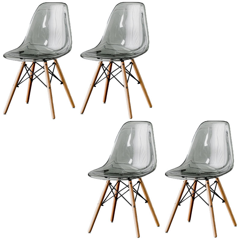 Nordic Wood Ess -Seitenstuhl fester Rückenfutter Armless Stuhl für Restaurant