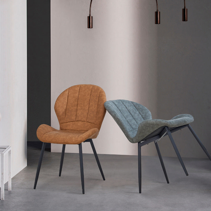 Silla lateral de comedor de metal nórdico Parsons, silla sin brazos para restaurante