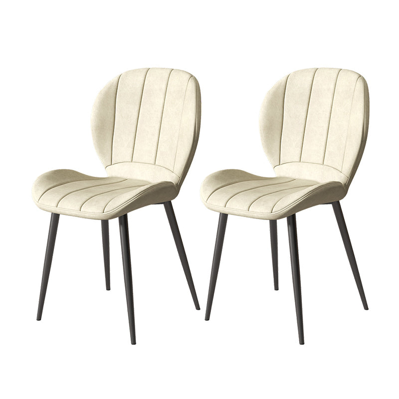 Silla lateral de comedor de metal nórdico Parsons, silla sin brazos para restaurante