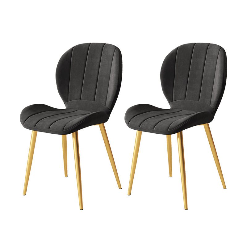 Silla lateral de comedor de metal nórdico Parsons, silla sin brazos para restaurante
