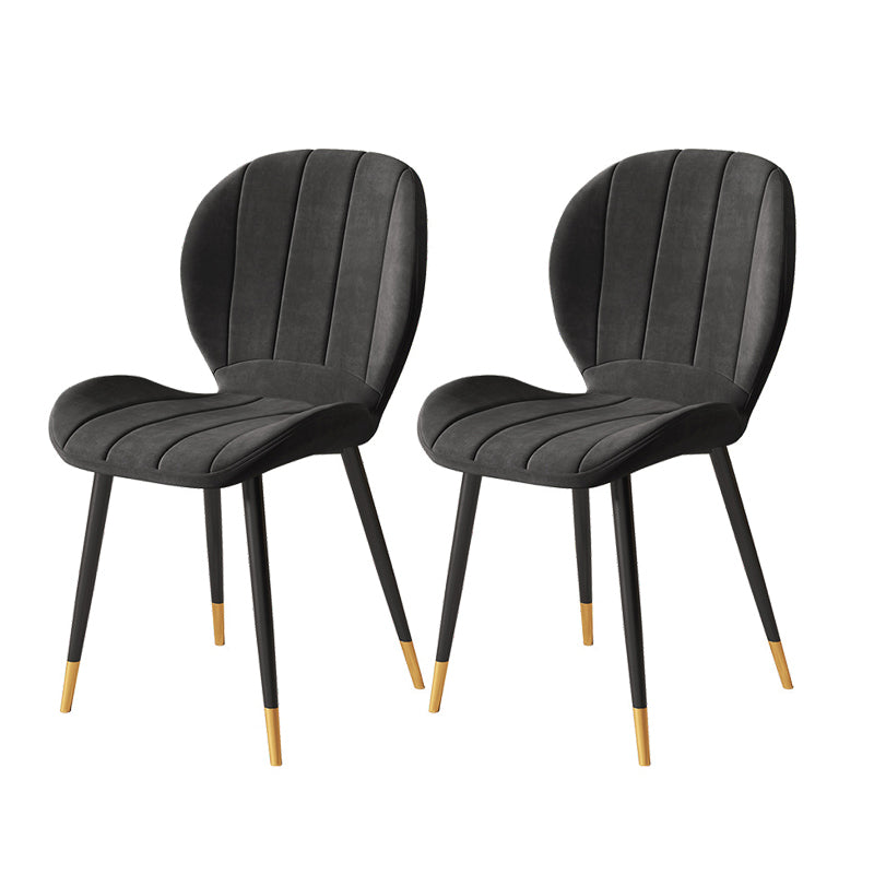 Silla lateral de comedor de metal nórdico Parsons, silla sin brazos para restaurante