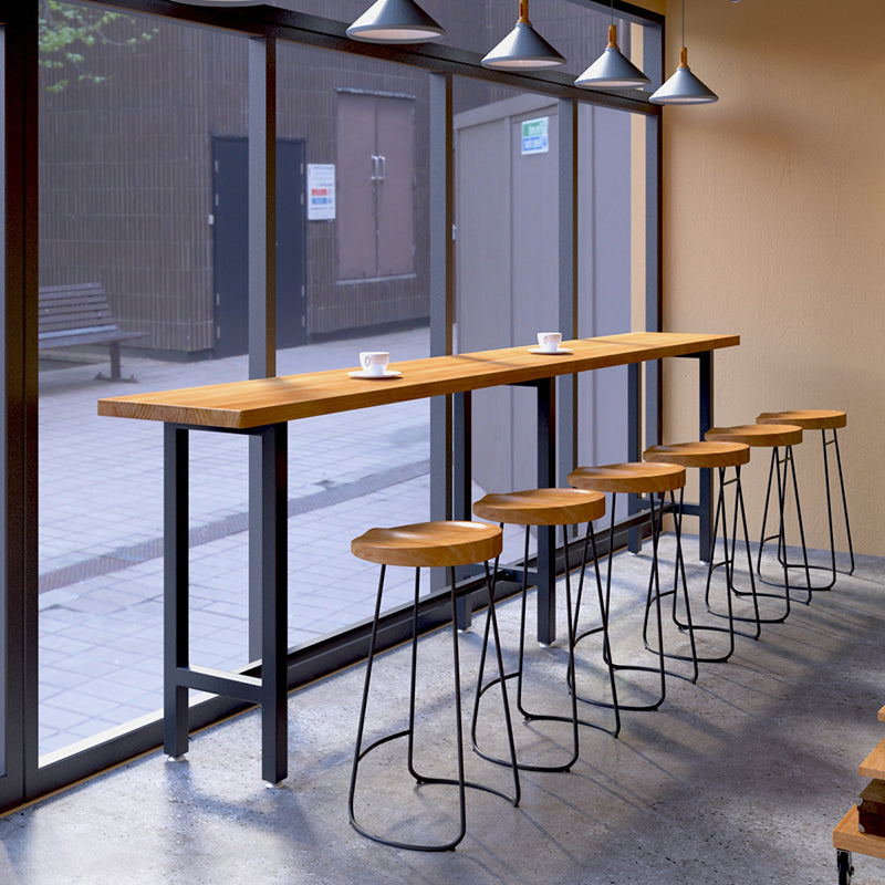 Modern Style Bar Stuhl konturierte Holzsitz Schlittenbeine Barhocker für Innenräume