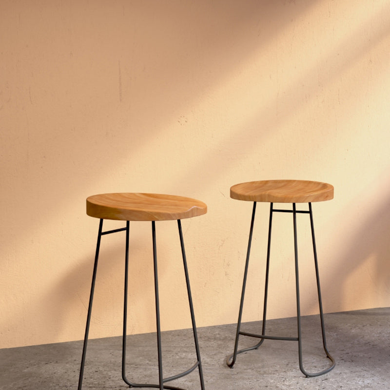 Modern Style Bar Stuhl konturierte Holzsitz Schlittenbeine Barhocker für Innenräume