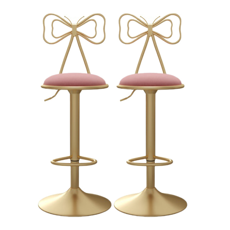 Glam Style Bar-stool with Adjustable Height Swivel Footrest Barstools for Counter Bar