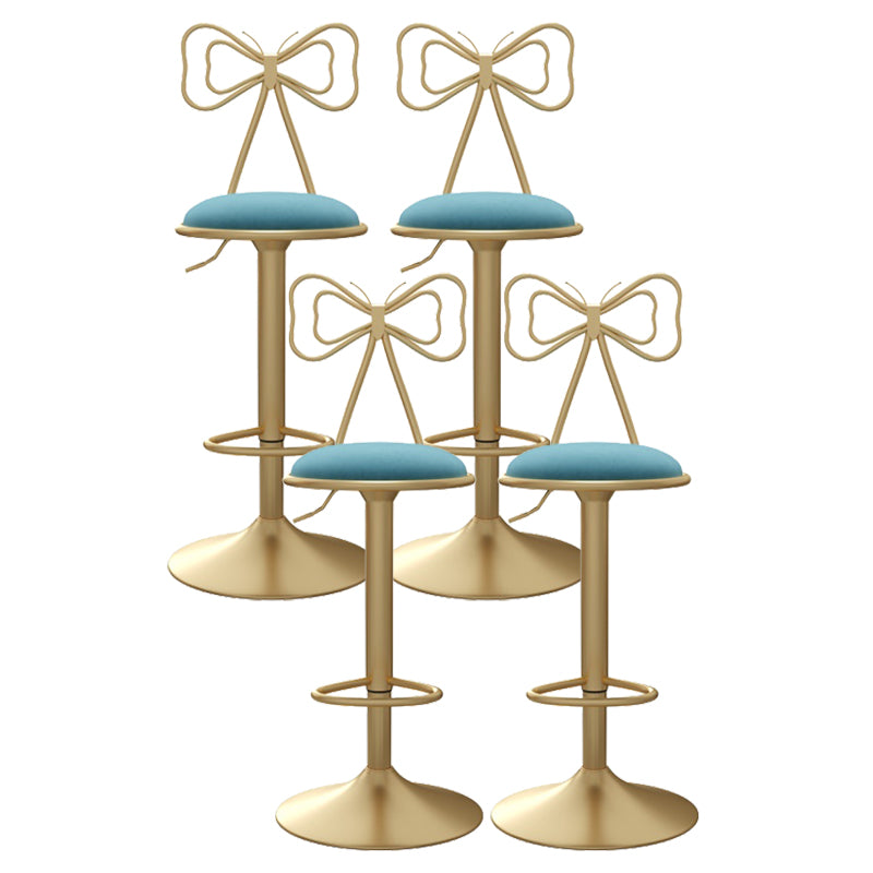Glam Style Bar-stool with Adjustable Height Swivel Footrest Barstools for Counter Bar