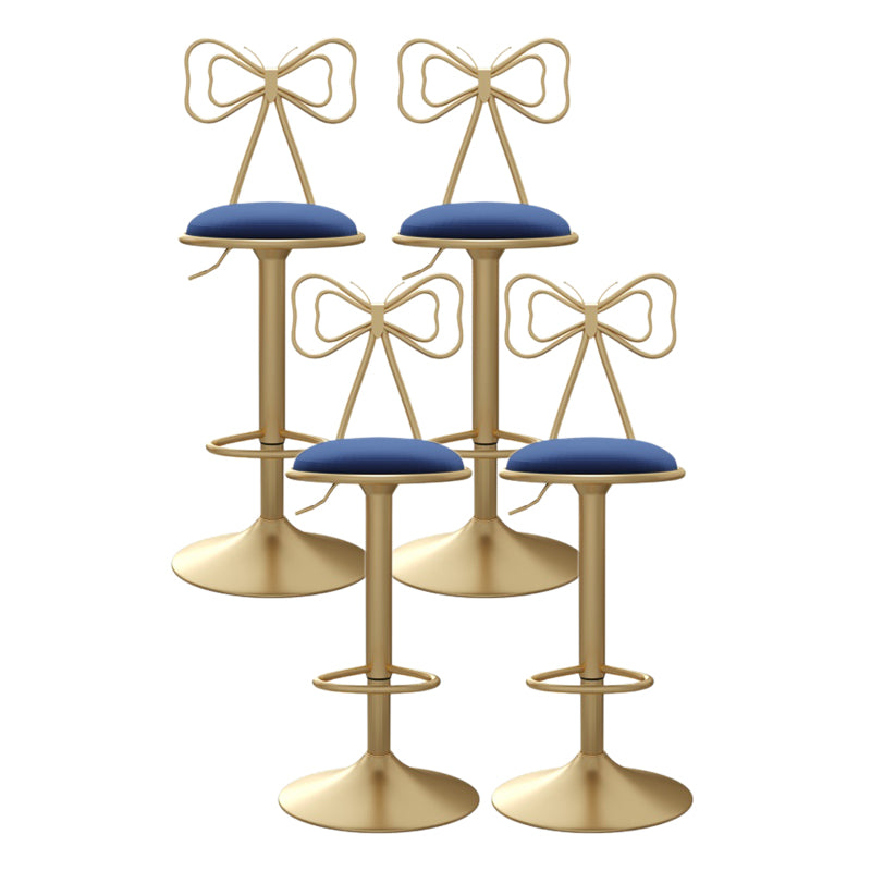 Glam Style Bar-stool with Adjustable Height Swivel Footrest Barstools for Counter Bar