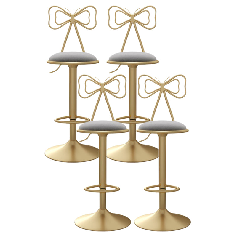 Glam Style Bar-stool with Adjustable Height Swivel Footrest Barstools for Counter Bar
