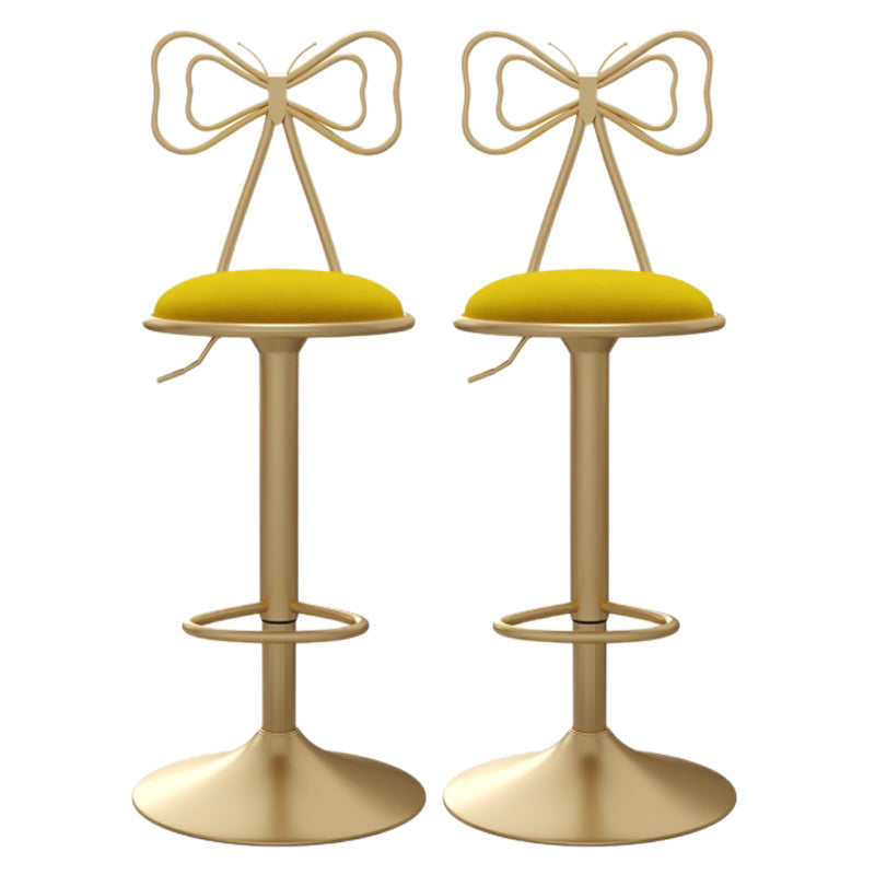 Glam Style Bar-stool with Adjustable Height Swivel Footrest Barstools for Counter Bar