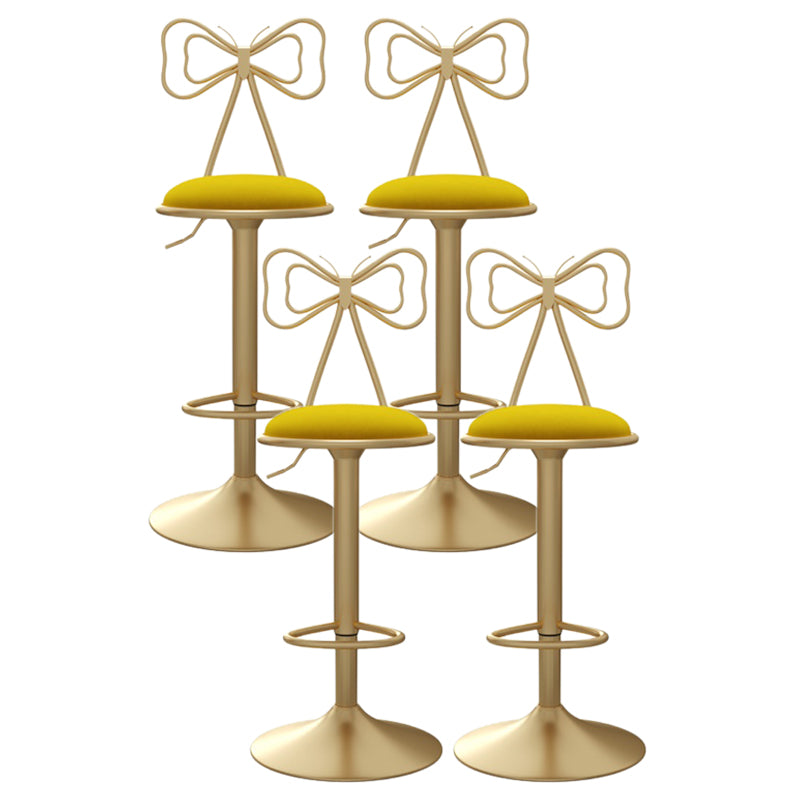 Glam Style Bar-stool with Adjustable Height Swivel Footrest Barstools for Counter Bar