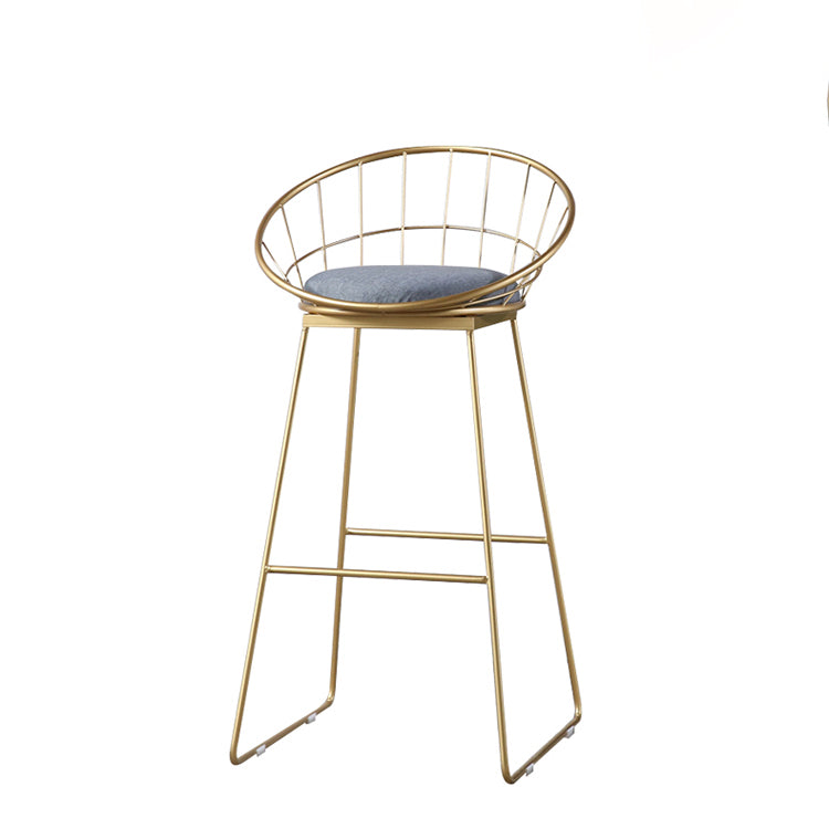 Barhocker im modernen Stil, Barhocker mit Eisenschlittenbeinen, Fußstütze und Kissen