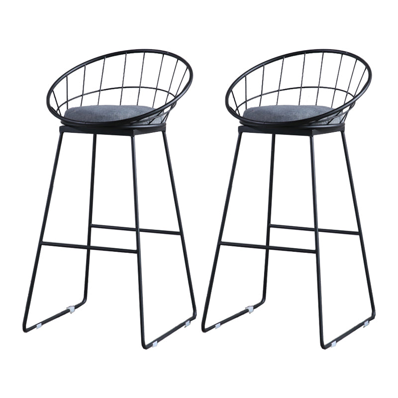 Barhocker im modernen Stil, Barhocker mit Eisenschlittenbeinen, Fußstütze und Kissen