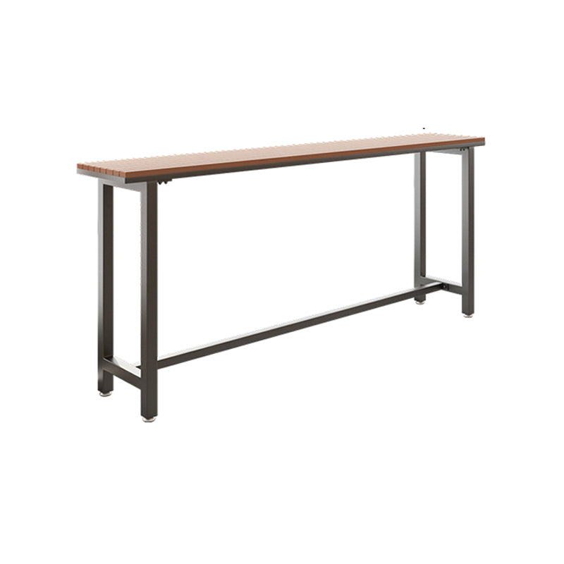 Brown Modern Style Bar Table in Metal and Wood Outdoor Bar Table