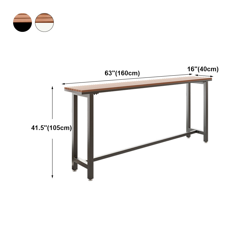Brown Modern Style Bar Table in Metal and Wood Outdoor Bar Table