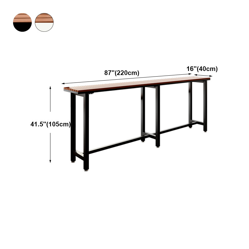 Brown Modern Style Bar Table in Metal and Wood Outdoor Bar Table