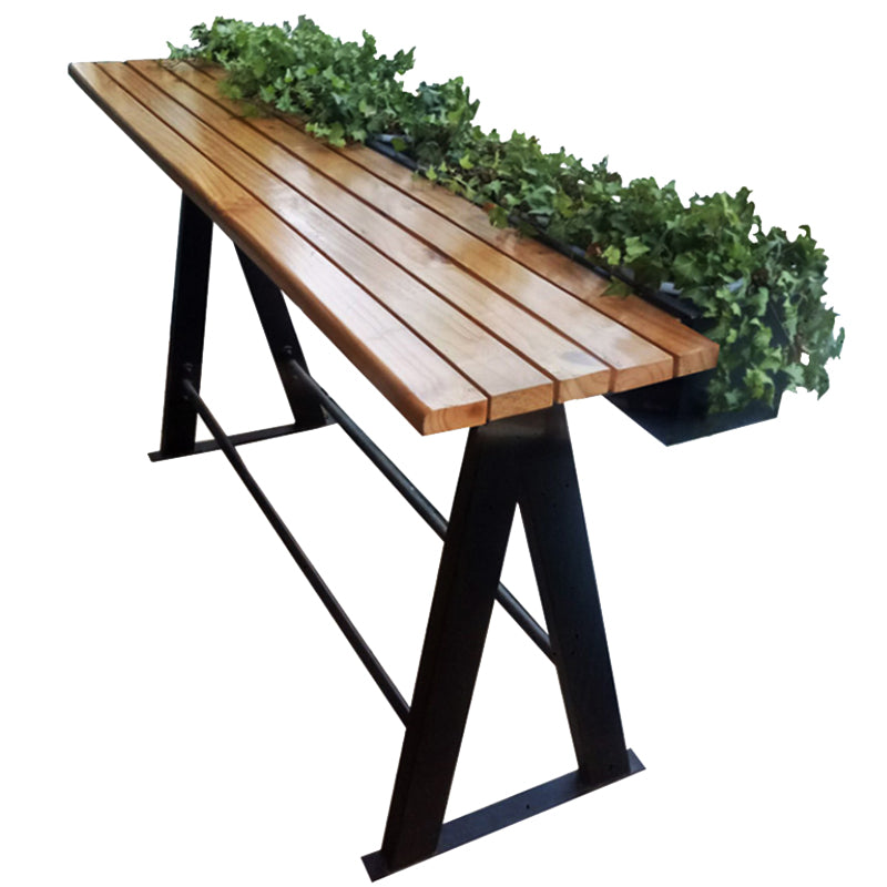 Modern Wood Bar Table with Rectangle Table Top Trestle Table with 42-inch Height