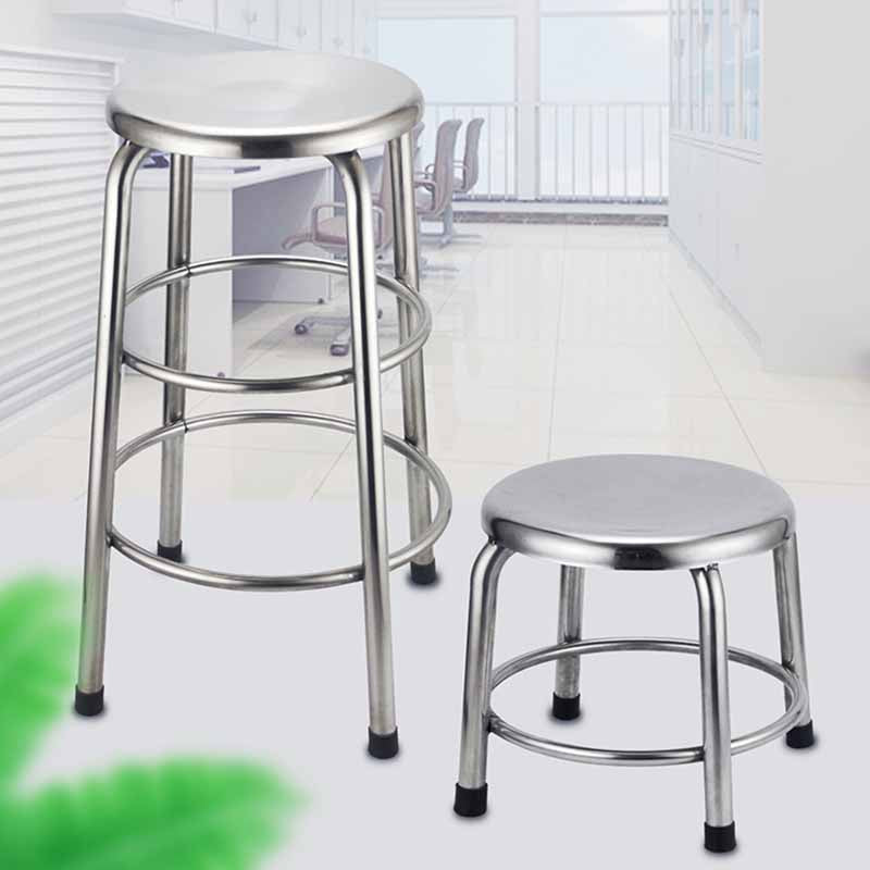 Taburete de bar de acero inoxidable de estilo industrial, asiento redondo, taburete para cocina