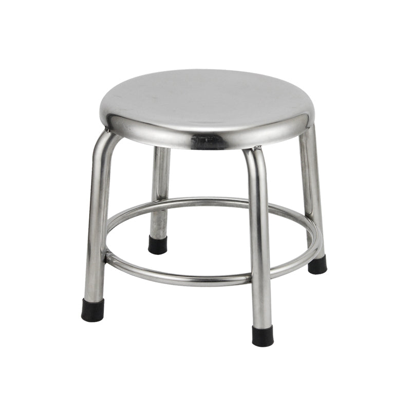 Taburete de bar de acero inoxidable de estilo industrial, asiento redondo, taburete para cocina