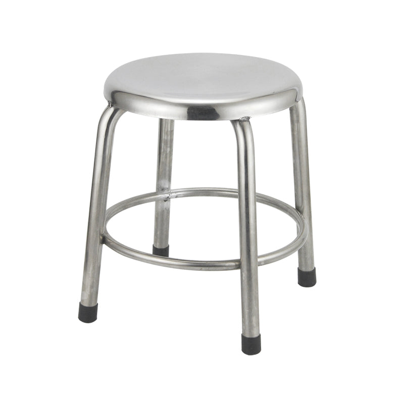 Taburete de bar de acero inoxidable de estilo industrial, asiento redondo, taburete para cocina