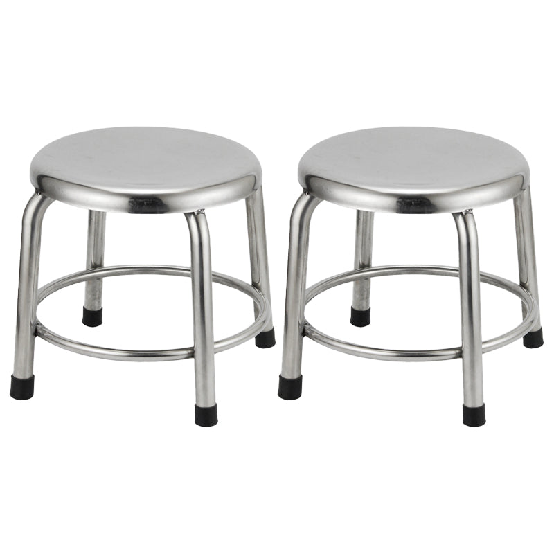 Taburete de bar de acero inoxidable de estilo industrial, asiento redondo, taburete para cocina
