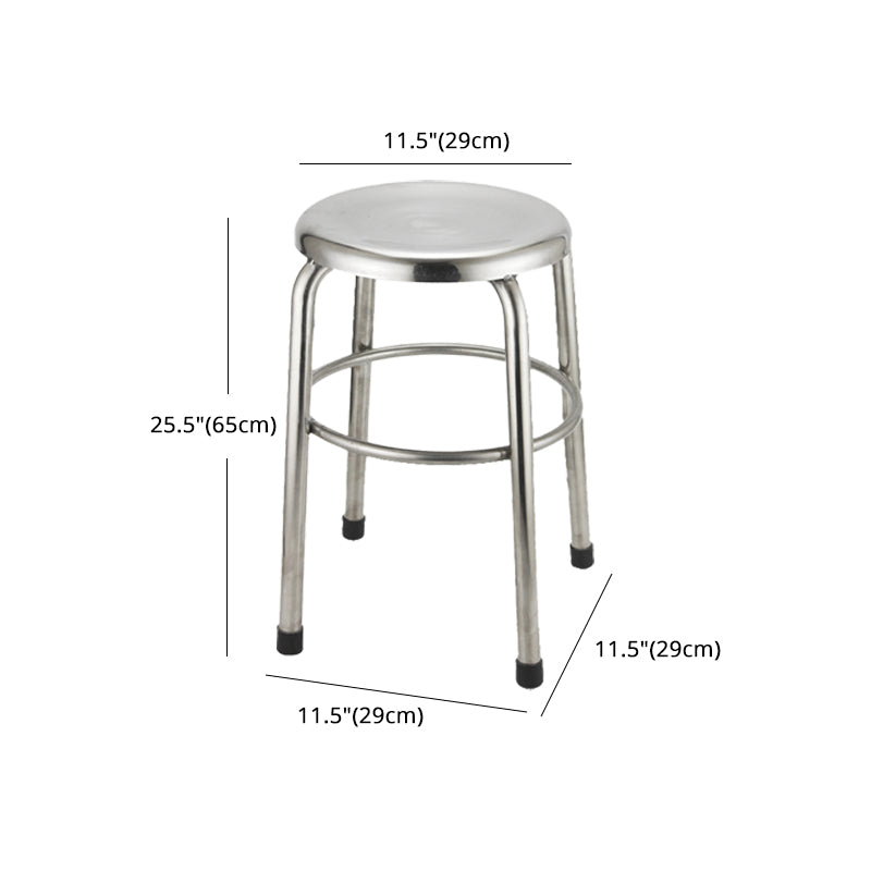 Taburete de bar de acero inoxidable de estilo industrial, asiento redondo, taburete para cocina