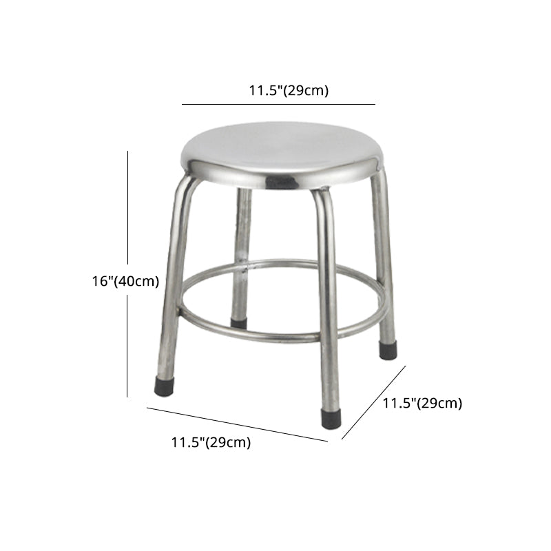 Taburete de bar de acero inoxidable de estilo industrial, asiento redondo, taburete para cocina