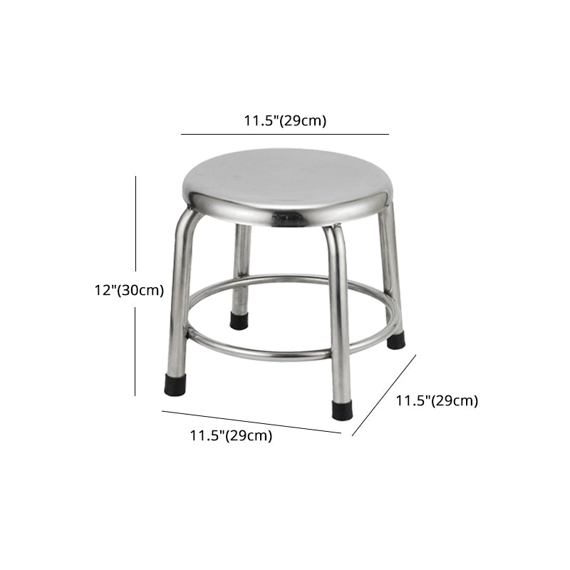 Taburete de bar de acero inoxidable de estilo industrial, asiento redondo, taburete para cocina