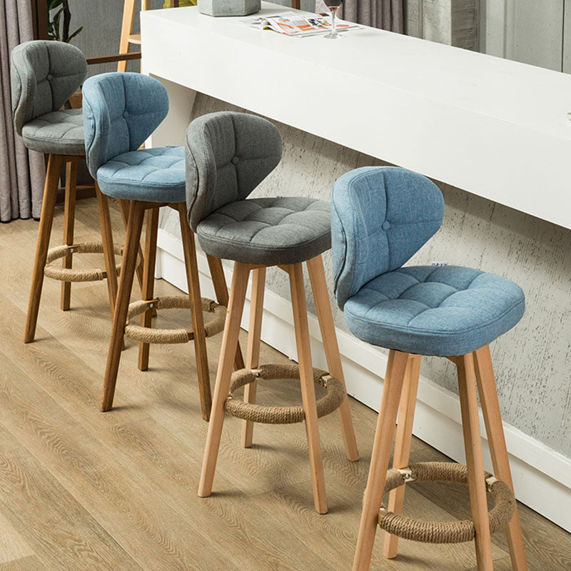 Taburete de mostrador de asiento cuadrado de madera de estilo escandinavo para barras cuadradas para bar de cocina