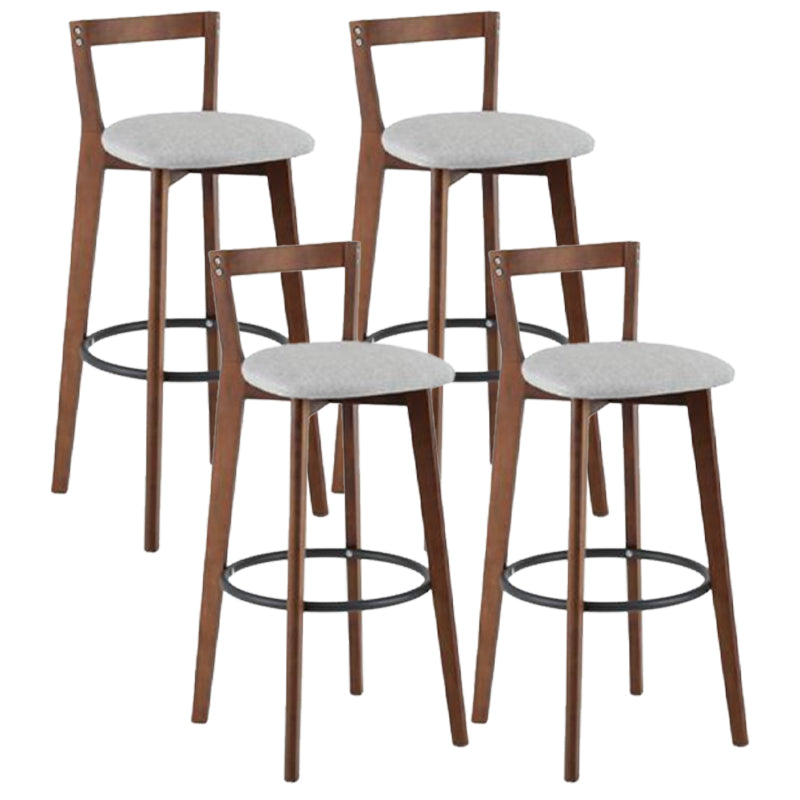 Simple Brown Wood Barstool Nordic Indoor Tall Stool with Upholstered