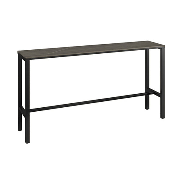 Table de bar en fer industrielle fausse rectangle de marbre supérieur 41,3 "H Table bistrot avec repose-pieds