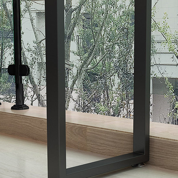 Table du bistrot en bois brun moderne avec table rectangle top trestle noir, seule table