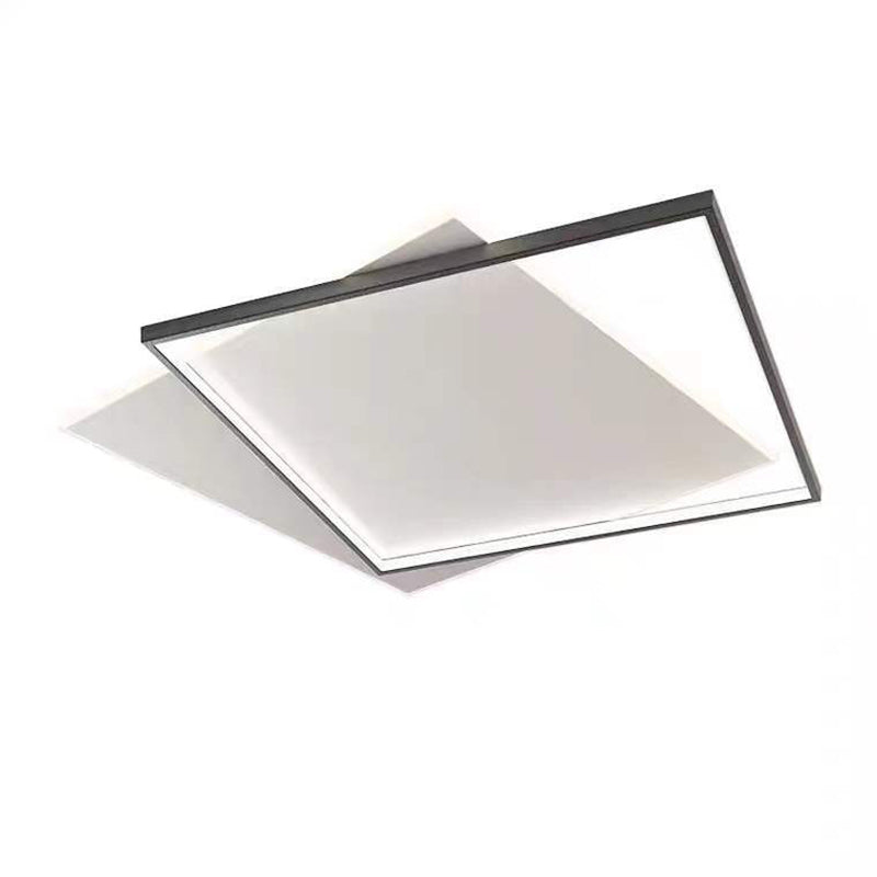 Plafonnier géométrique en métal, style simple, LED noir, éclairage proche du plafond