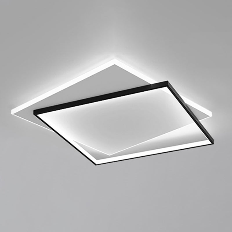 Plafonnier géométrique en métal, style simple, LED noir, éclairage proche du plafond