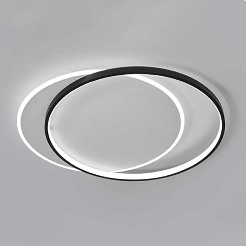 Plafonnier géométrique en métal, style simple, LED noir, éclairage proche du plafond