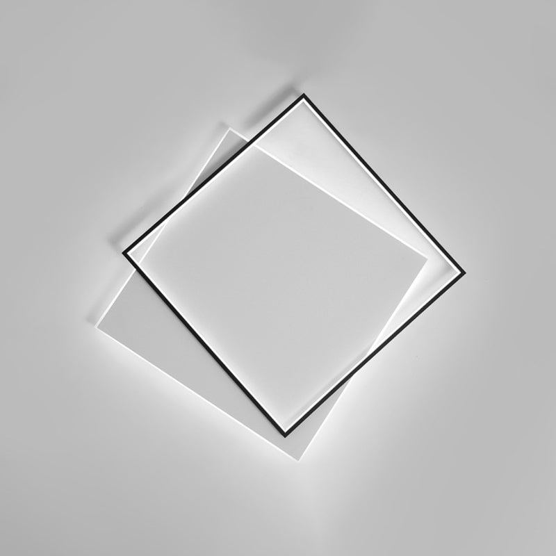 Plafonnier géométrique en métal, style simple, LED noir, éclairage proche du plafond