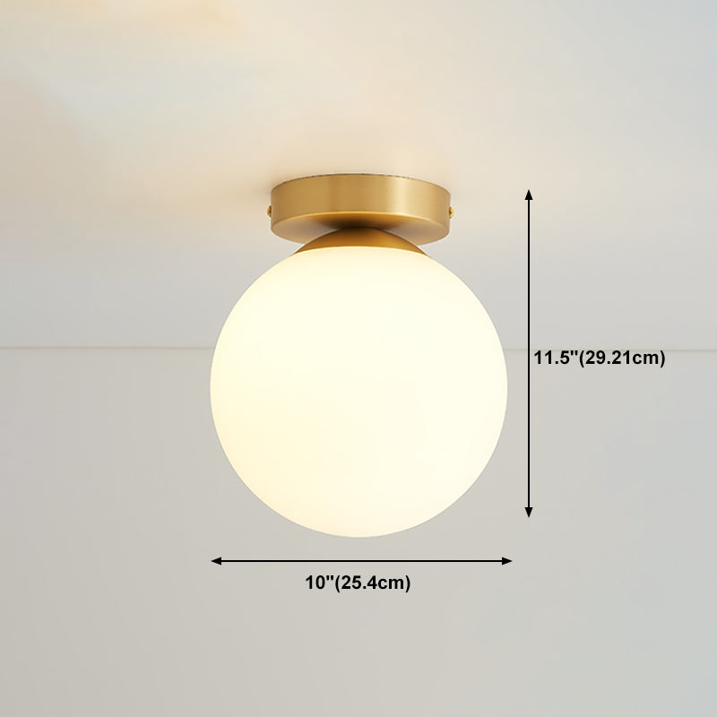 Plafonnier monté sur allée, plafonnier de style simple avec abat-jour en verre