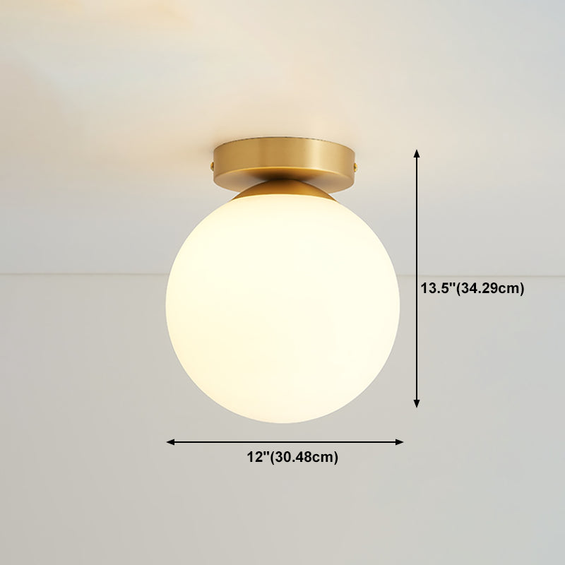 Plafonnier monté sur allée, plafonnier de style simple avec abat-jour en verre