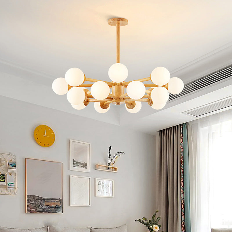 Multi-Light Chandelier Light Fixture Modern Style Ball Shape Glass Pendant Lamp