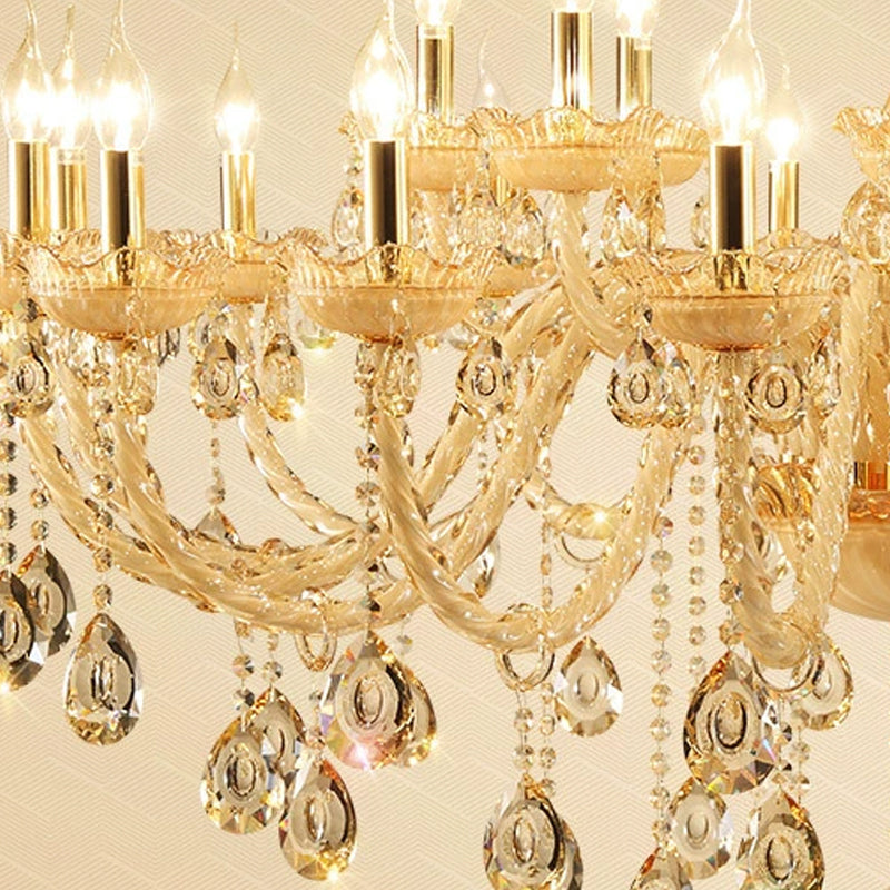 Crystal Hanging Chandelier Candle Shape Chandelier Lighting for Living Room