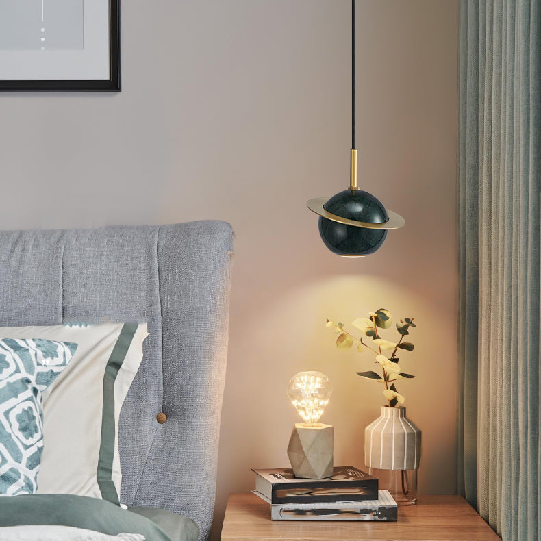 Pendentif en marbre géométrique Postmodern 1-bulbe petite lumière suspendue pour salle à manger