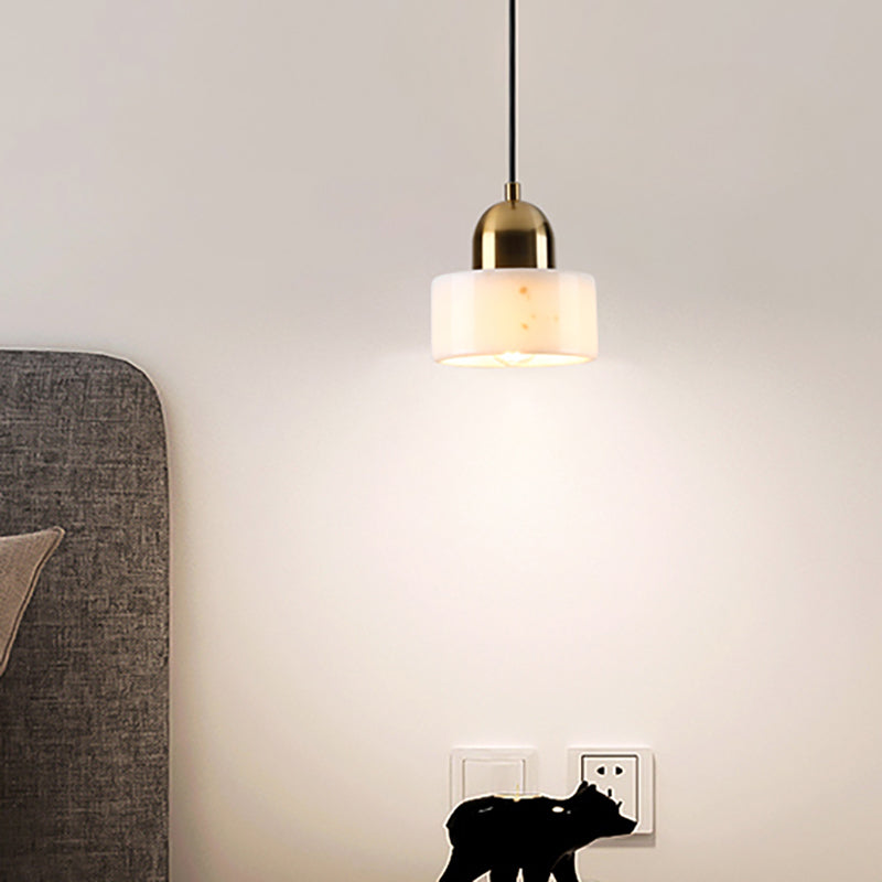 Pendentif en marbre géométrique Postmodern 1-bulbe petite lumière suspendue pour salle à manger