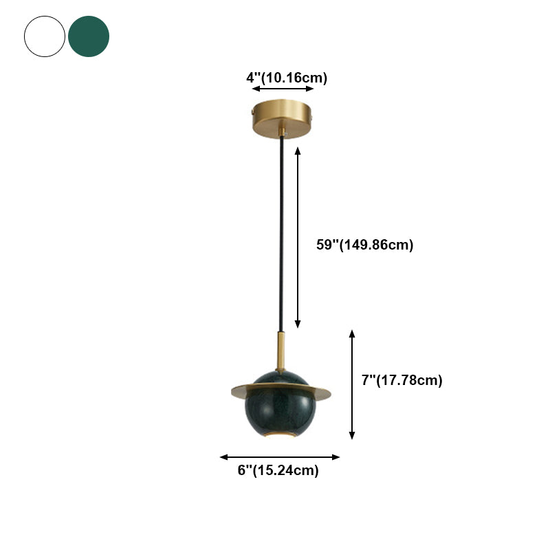 Pendentif en marbre géométrique Postmodern 1-bulbe petite lumière suspendue pour salle à manger