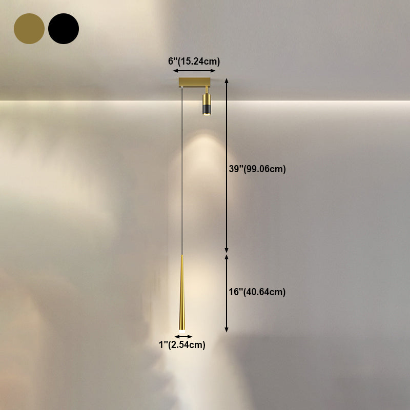 Modern Pendant Light Minimalist Metal Bedroom LED Hanging Light Fixture