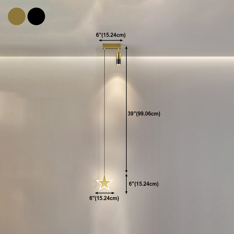 Modern Pendant Light Minimalist Metal Bedroom LED Hanging Light Fixture