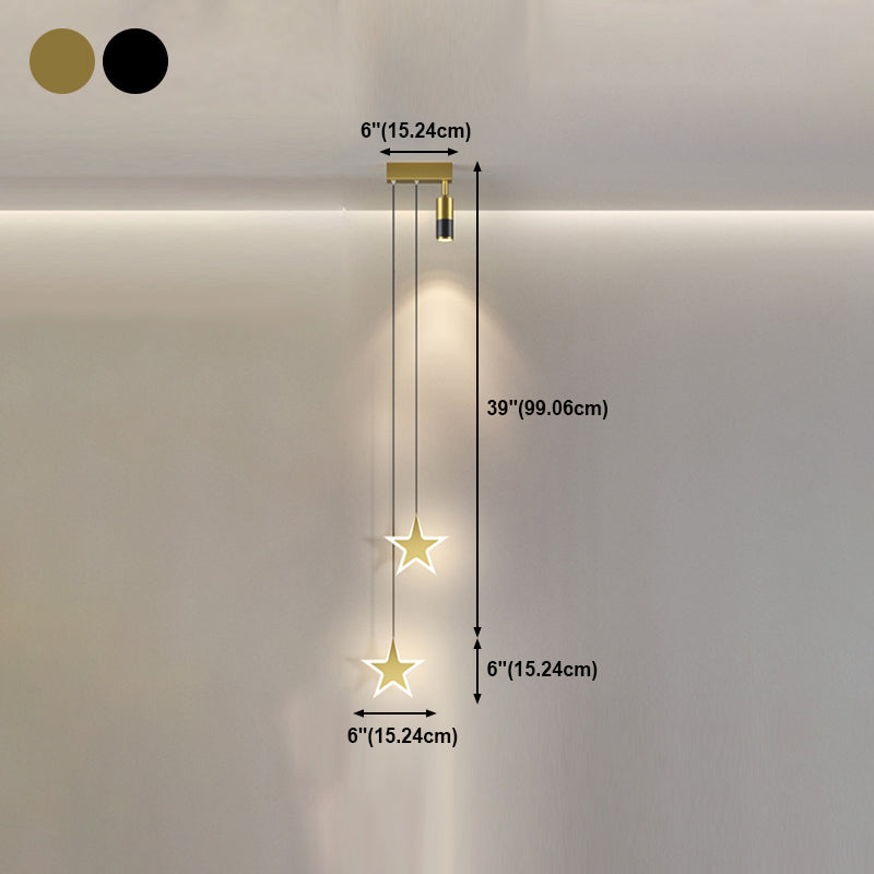 Modern Pendant Light Minimalist Metal Bedroom LED Hanging Light Fixture