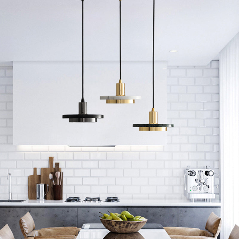 Éclairage de pendentif en marbre rond