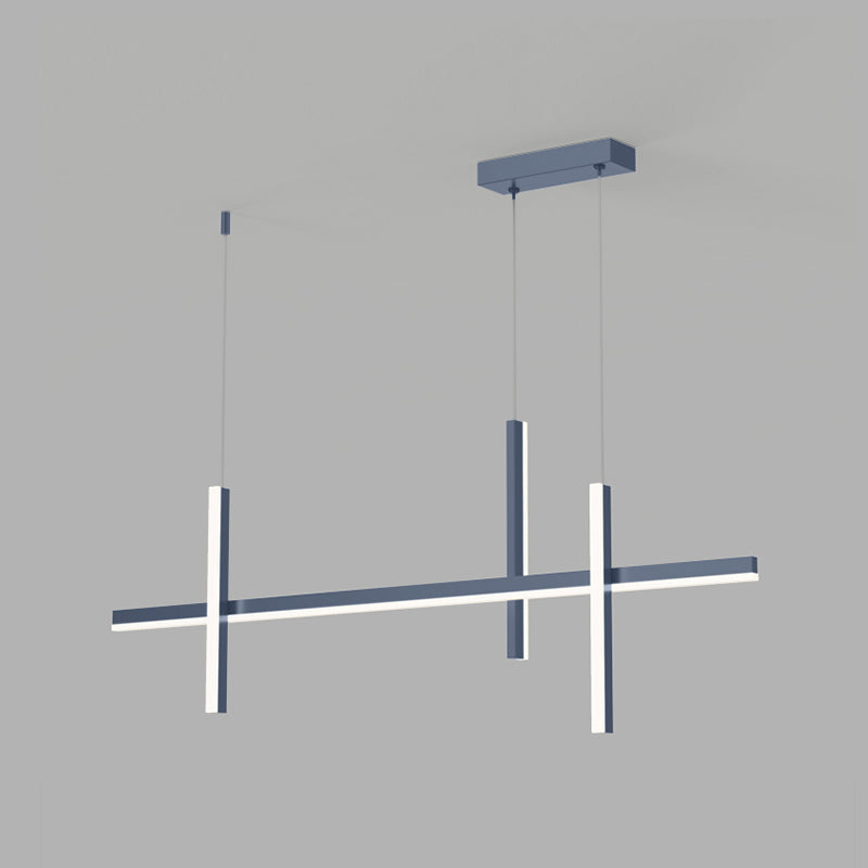 3-Light Linear Island Light Fixture Simplicity Metal Pendant Light for Dining Room