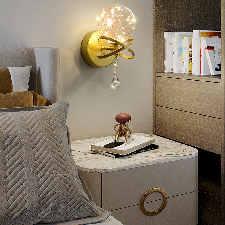 Nordic Modern Wall Mount Light Simple Glass Shade Wall Sconce Lamp Fixture for Living Room