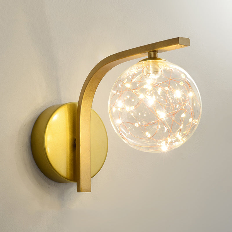 Nordic Modern Wall Mount Light Simple Glass Shade Wall Sconce Lamp Fixture for Living Room