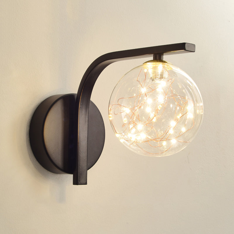 Nordic Modern Wall Mount Light Simple Glass Shade Wall Sconce Lamp Fixture for Living Room